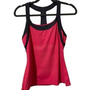 Alo Yoga Womens Scoop Neck Tank Top Hot Pink Grey Large